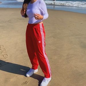 Red Adidas Originals Sweatpants